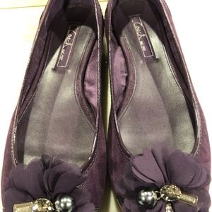 Coach Purple Shimmery Leather Flats